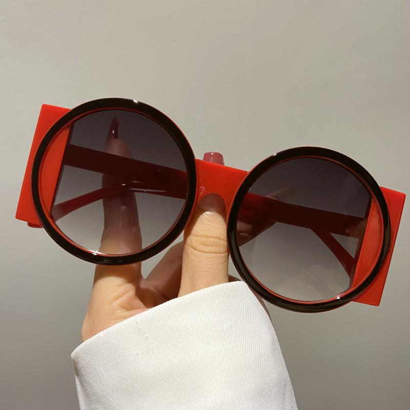 Women's Men's Round Double Color Sunglasses Fashion Retro Trend Sunglasses Travel Street Photo Holiday Party Beach Glasses