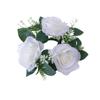 Artificial Rose Wreath for Candlestick Ornaments Silk Flower Garland Candle Holder Wreath Wedding Party Table Home Decoration