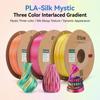 Filament для 3D-принтера ESUN PLA-Silk Mystic, 3 цвета, переплетенный градиент, 1,75 мм, пластиковый стержень, 1 кг, для FDM-печати, шелковистая блестящая текстура