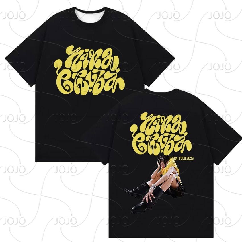 Тур Нины Чубы по альбому 2025 Принтованная футболка Мужская Женская Хип-хоп одежда Футболки с коротким рукавом Ретро мода Футболка оверсайз