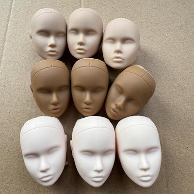 Голова куклы Poppy Blank Face Doll Heads DIY для тренировочного макияжа, лысая, масштаб 1/6, детали для рукоделия и изготовления кукол, кремовый, белый, бежевый тон кожи.