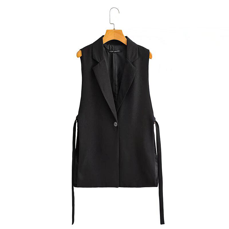 Women Fashion Plaid Vest V-Neck Single Breasted Sleeveless Jackets Female Chic