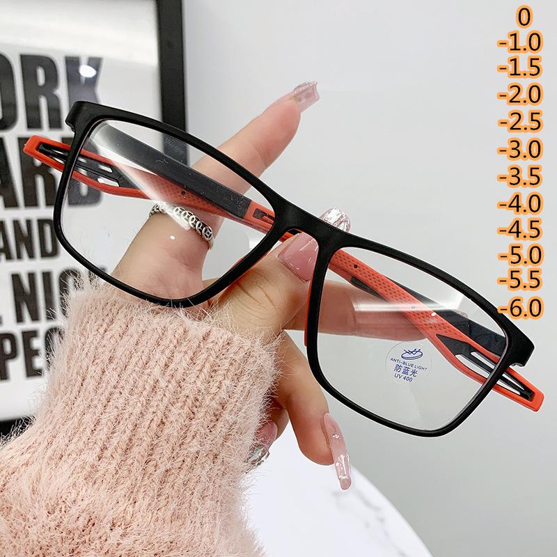 Fashion Sports Blue Light Blocking Glasses Women Square Flexible Optics Myopia Glasses Computer Gaming Eyewear Men