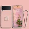 Dopamine Skin Feel Жидкий силиконовый чехол-книжка для Samsung Galaxy Z Flip 7 FE 6 5 4 3 Противоударный чехол с кольцом-держателем Магнитные подставки