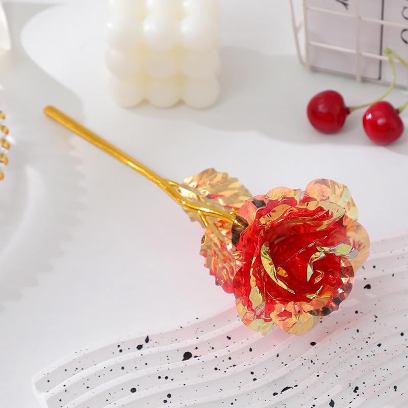 Роза из 24-каратной золотой фольги Светящийся букет: Сохраненные искусственные цветы на День святого Валентина, День матери и дни рождения