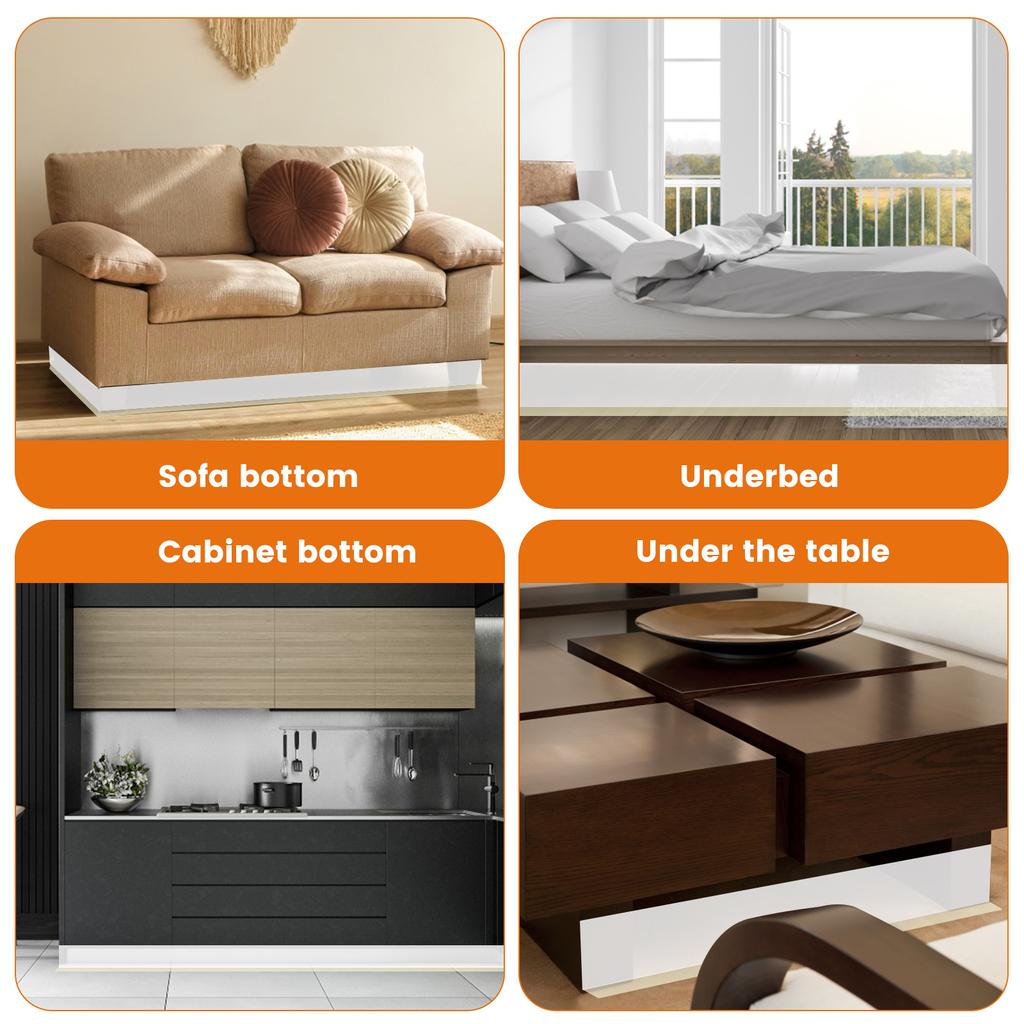 Блокиратор для игрушек под диваном 300x11 см, режущийся бампер для щелей под диваном, ПВХ, фиксаторы для игрушек под диваном, черные/прозрачные, многоцелевые