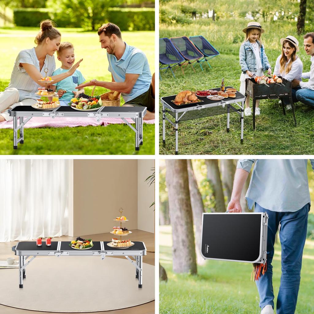 Anbte Складной Кемпинговый Высота как для Открытого воздуха, так и для Помещений Максимальный Сделан из Поставляется с Хранением Легкий и Идеальный для и Пляжный Стол, 3-уровневый