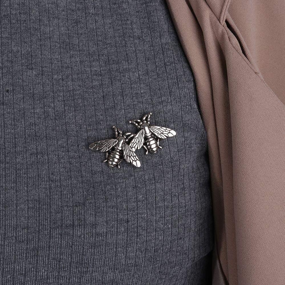 1Pair Clothing Accessories Small Retro Bee Brooches Suit Collar Pins Metal Men Women