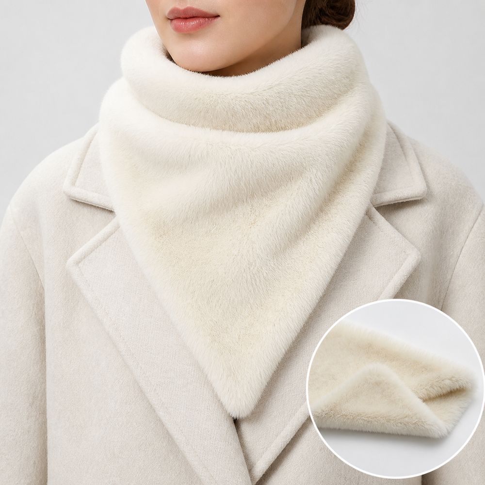 Long Wrap Faux Fur Scarf Soft Plush Faux Fur Neck Scarf New Triangle Neck Scarf Daily Wear