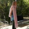 Wool Dopamine Solid Color Tassel Scarf Women's Autumn and Winter Large Soft Waxy Warm Scarf
