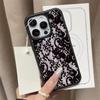 Элегантный черный кружевной чехол с цветочным узором для iPhone 17 Чехол iPhone 13 16 15 11 12 14 Pro Max X XS XR 17 Air 16E Мягкий чехол