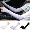 1Pair Cool Hand Sleeves Summer Ice Silk Long Sleeves Anti-Sunburn Arm Cover Women Men Cuff Anti-UV Cycling Arm Sleeve Fingerless