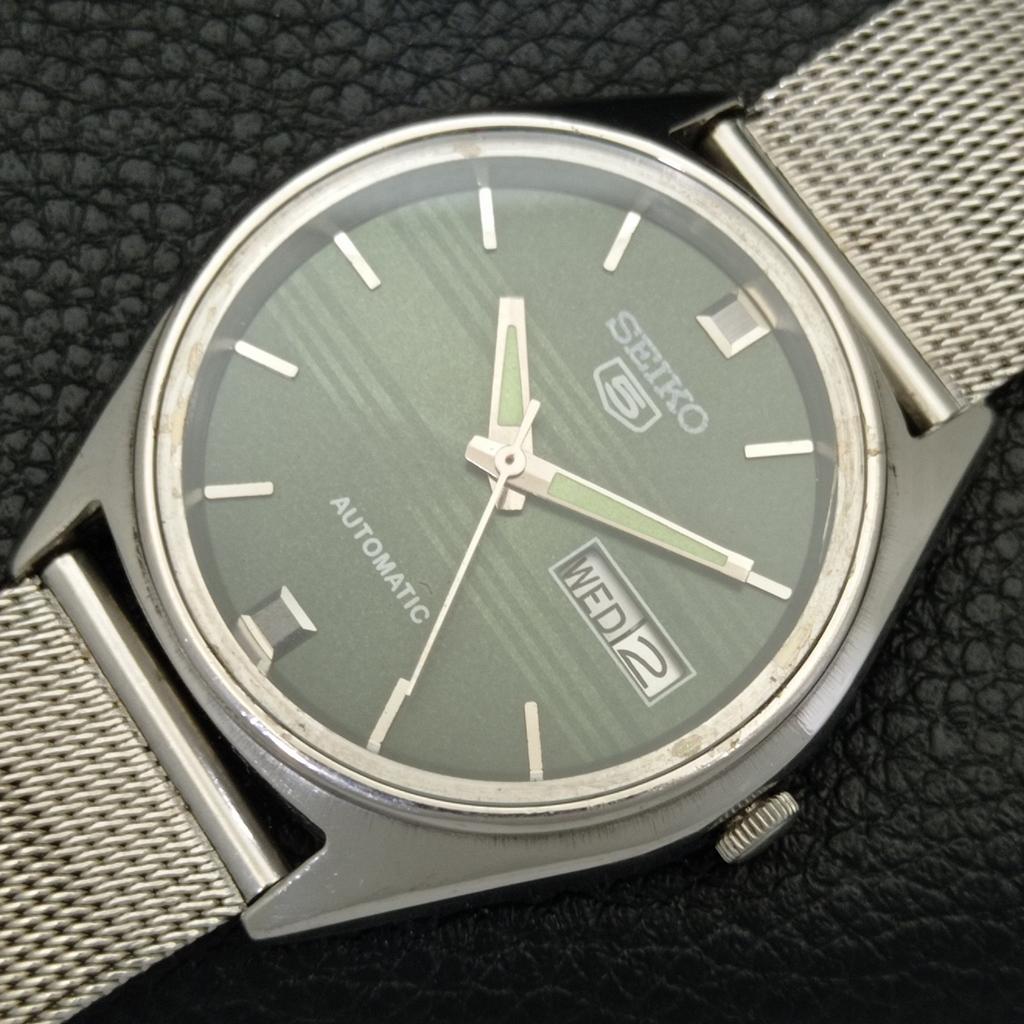 ВИНТАЖНЫЕ МУЖСКИЕ ЧАСЫ SEIKO 5 AUTOMATIC 6309A ЯПОНИЯ С ЗЕЛЕНЫМ ЦВЕТОМ ЦИФЕРБЛАТА a701525-5