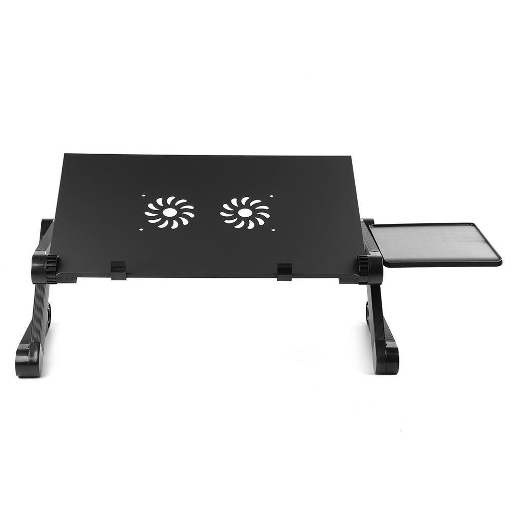 Портативная складная подставка для ноутбука, регулируемая настольная компьютерная прикроватная тумбочка для дивана-кровати, черная мебель 53x26x4 см
