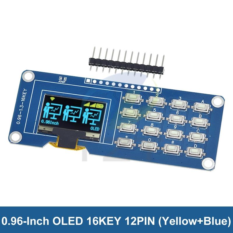 TZT 0,96/1,3-дюймовый OLED-дисплей I2C с драйвером SH1116/SH1315 и модулем клавиатуры 1x4/4x4