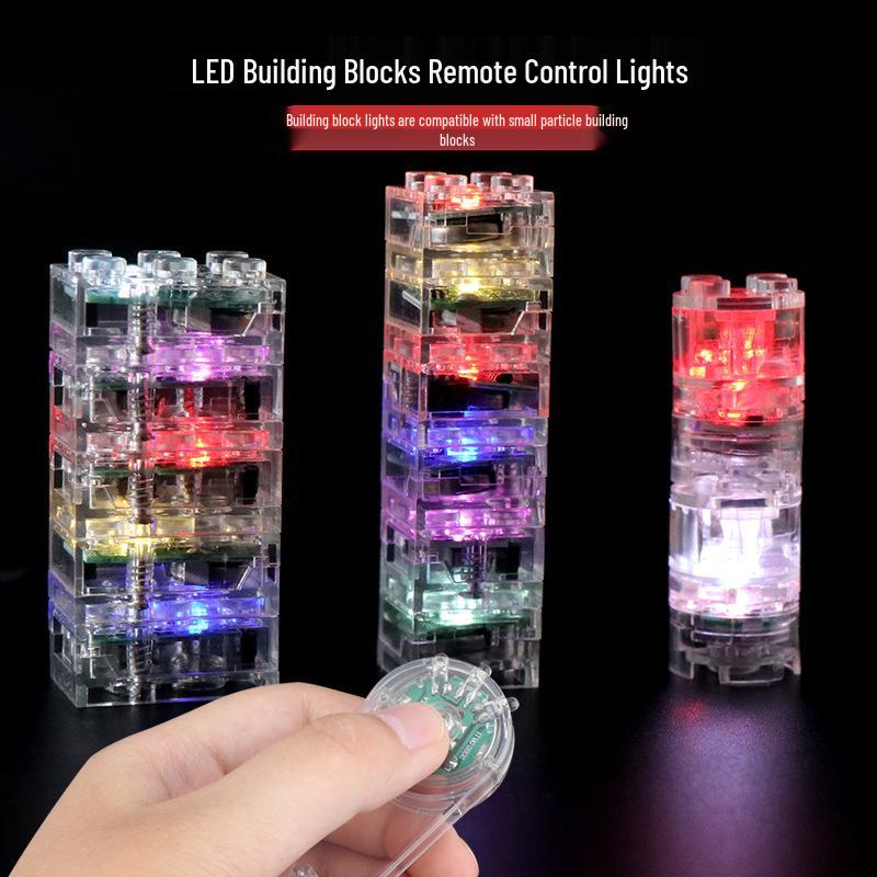 Creative LED Remote Control Interlocking Building Blocks for Light Decoration