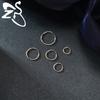 ZS 1 шт. 20G Серьга-кольцо из нержавеющей стали 6/8/10/12 мм Круглые серьги-гвоздики Кристалл CZ Пирсинг носа Хеликс Хрящ Циркон