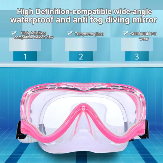 Детские очки для плавания с защитой носа, регулируемая подушка для лица для подводного плавания с маской и трубкой, противотуманные очки для плавания с широким обзором для детей