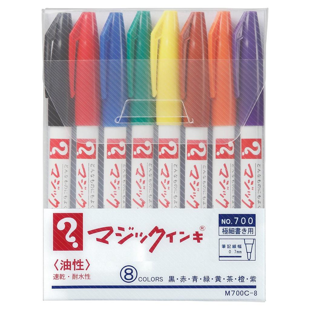 Teranishi Chemical Industry Magic Ink Oil Pen Extra Fine 8 Colors No.700 M700C-8