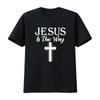Jesus is the way God Religious T Shirt Black Large vintage Washed homme Soft Slightly Casual fashion graphic Unisex Comfortable