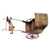 Handcrafted Iron Rickshaw Showpiece - Vintage Tabletop Rajasthani Hand Painted Decor for Home and Office, 12 Inchesc
