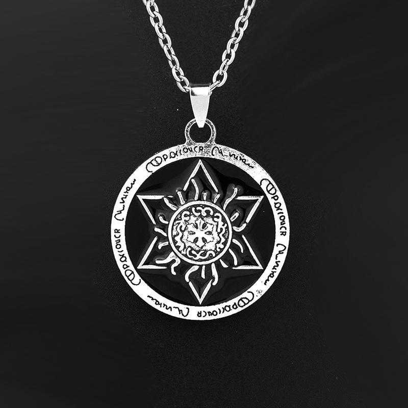 Шестиугольная Звезда Лотос Ожерелье Хип-Хоп Уличный Трендовый Мужской Кулон Ретро Титановая Сталь Гексаграмма Звезда Ожерелье