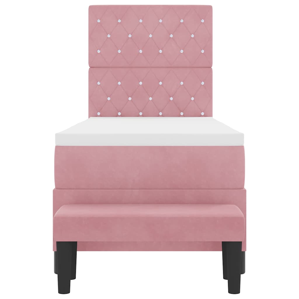 Boxspring Bed with Headboard Pink 200 x 80 cm Velvet