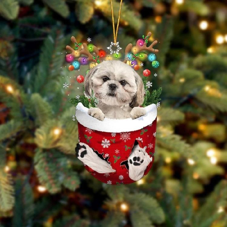 Unique Doggy Christmas Tree Hangers Festival Dog Shape Christmas Tree Hanging Ornament Acrylic Hanging Decoration
