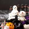Resin Craft Halloween Pumpkin Skeleton Figurines 3D Miniatures Ghost Ornaments  Desk Decoration