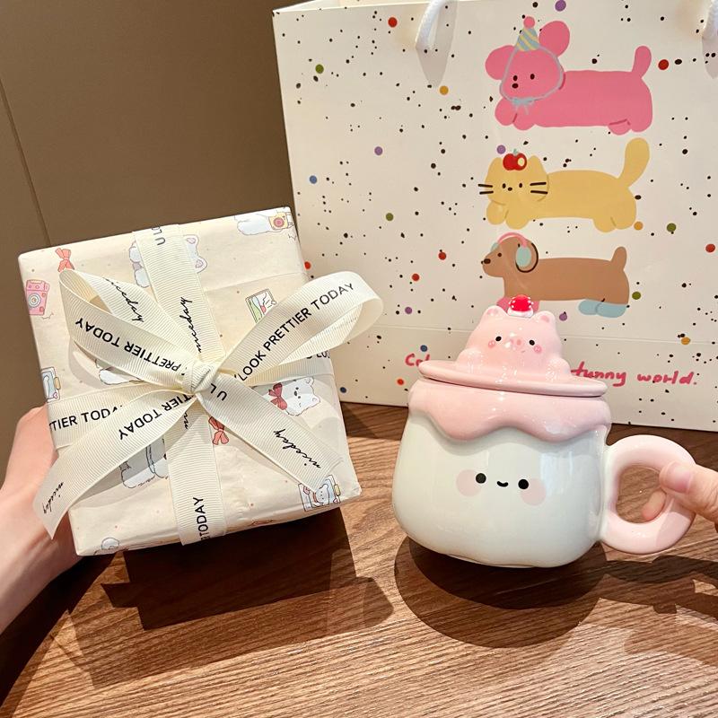 Подарки на день рождения для девочек, милые кружки для молочного пудинга фуфу, парные керамические чашки для питья, сувениры для девушки