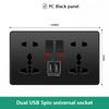 18W Type-C Plug Quick Charging Universal 5-pin Dual Power Socket,UK Standard 13A Wall Socket with DC 5V 3.1A Type-c USB Charger