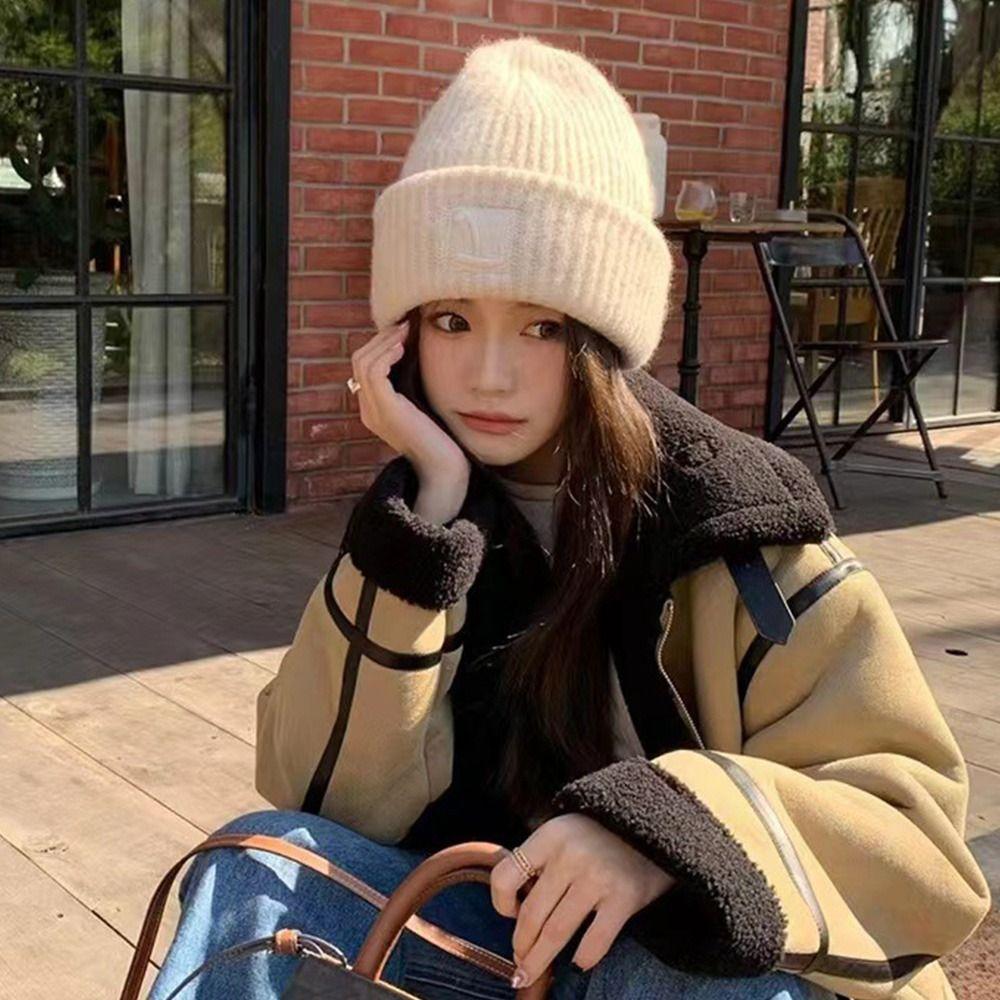 Вязаные шапки однотонные утепленные шапки женские модные вязаные шапки женские