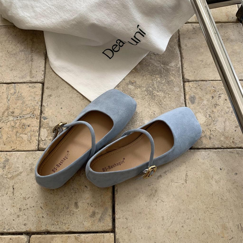 Сказочная квадратная голова с юбкой туфли бабушкины 2025 весна ремешок с пряжкой на одно слово плоская подошва вечерний бриз нежные одинарные туфли маленькие кожаные туфли