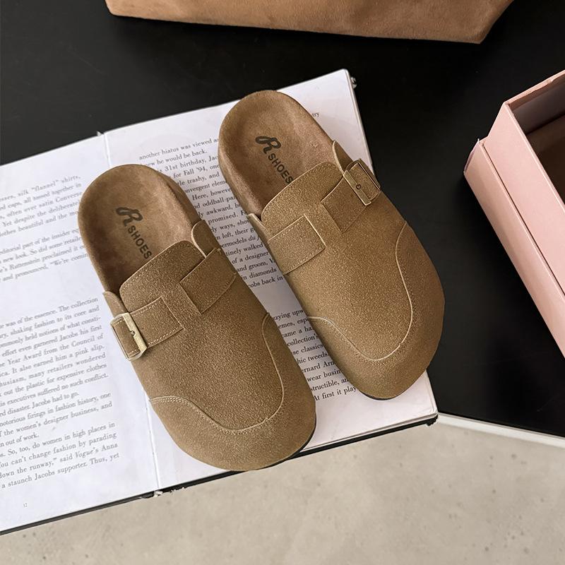 New Spring Baotou One Foot Half Slippers Women Summer Wear Versatile Thick Bottom Lazy