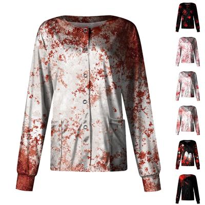 Женский повседневный однобортный топ с длинным рукавом и принтом Dry-nurse