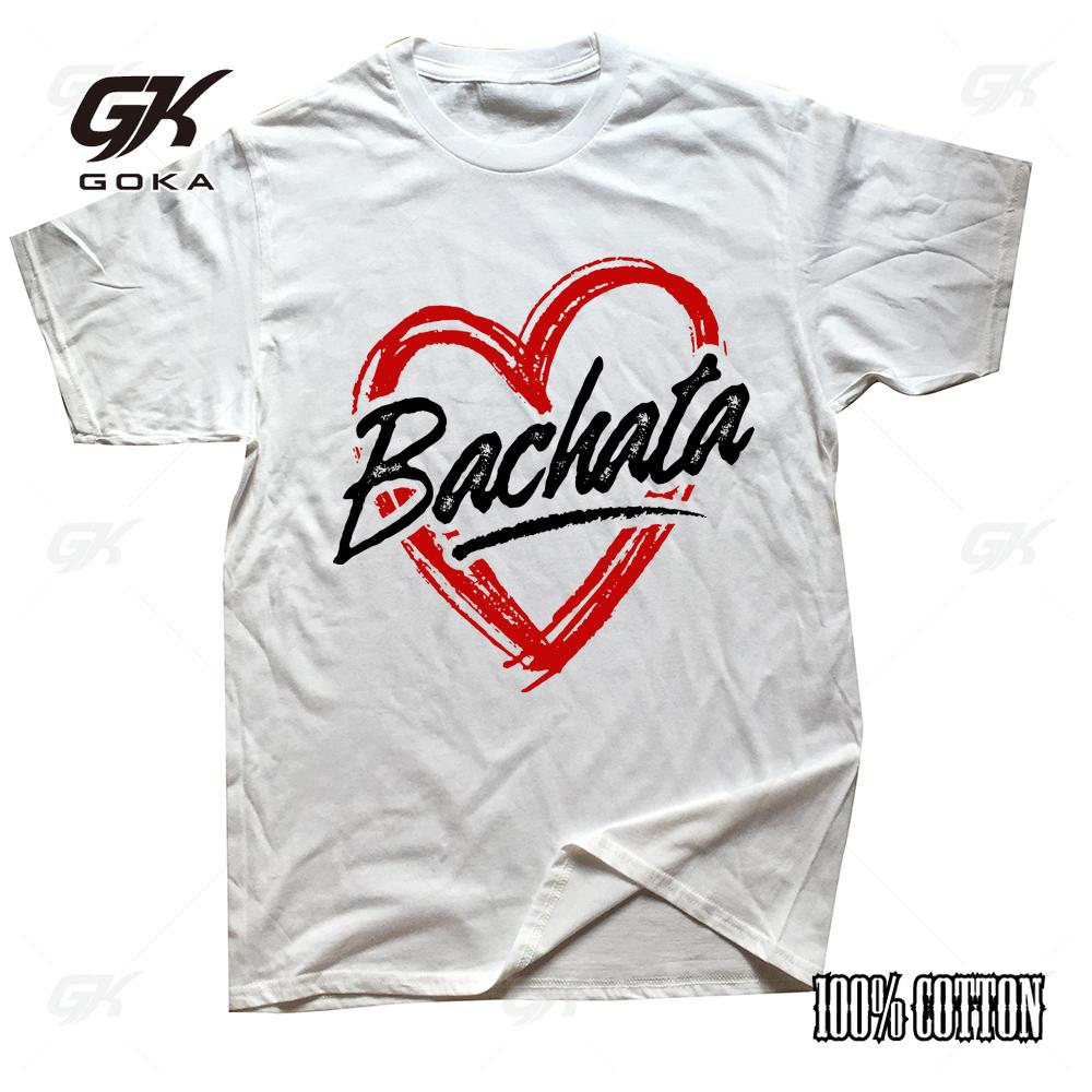 Funny Bachata Heart Love T Shirts Men Summer Cotton Harajuku Short Sleeve Casual Streetwear Black Salsa Dance Dancing T-shirt