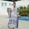 EDOLYNSA Повседневный кафтан с принтом тай-дай, полосатый халат с v-образным вырезом и рукавами «летучая мышь», 2023, женская пляжная одежда, макси-платья, накидки Q1218