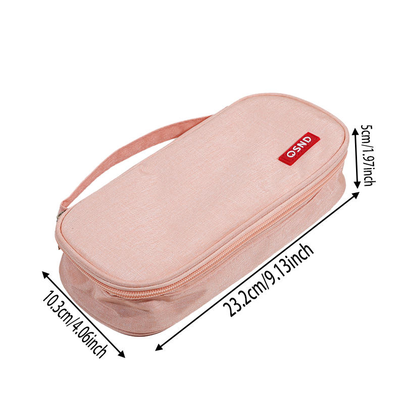 Ручной двухслойный пенал из ткани Оксфорд однотонный студенческий пенал с отделением с зажимом для ручки сумка для хранения школьных канцелярских товаров