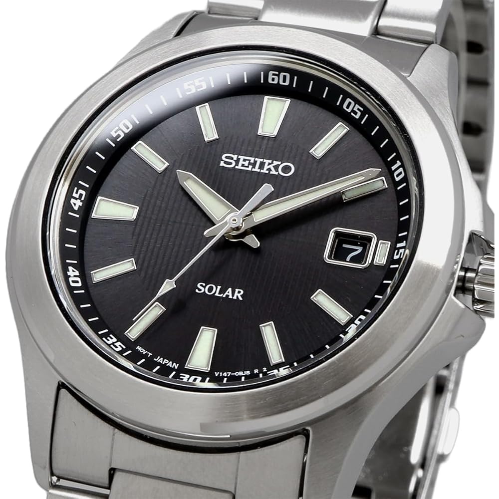 Мужские часы Seiko Solar Quartz SBPN067 Серебристо-черные 40 мм