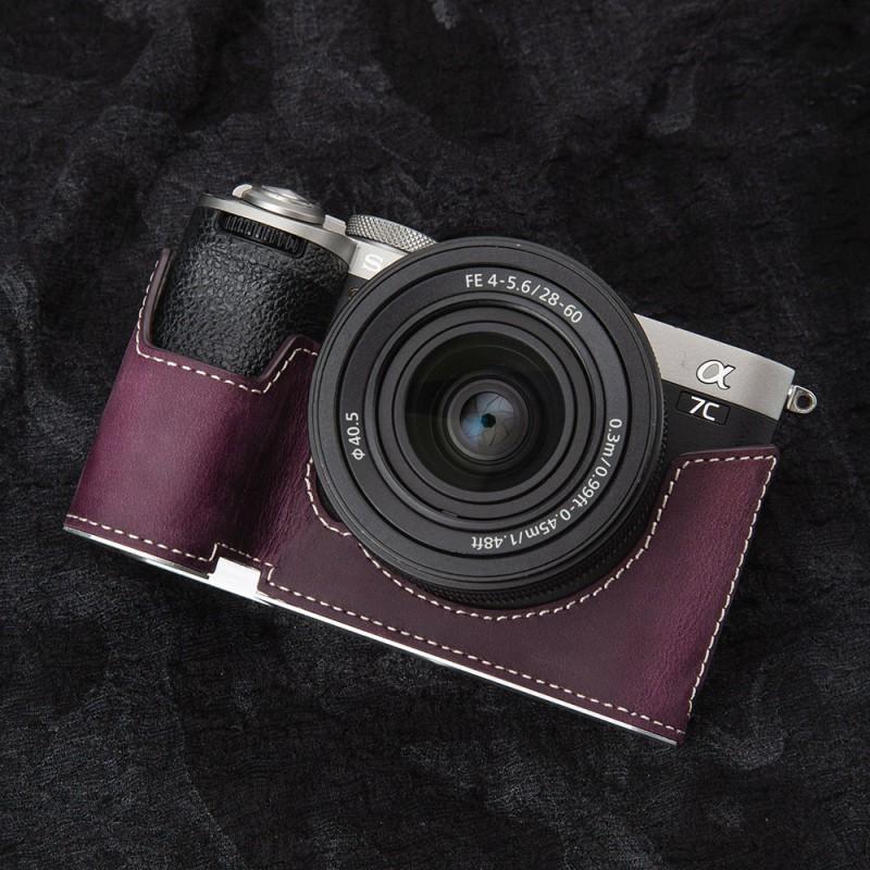 Ручная работа, натуральная кожа Full-Grain, чехол для камеры Sony Alpha A7C II, беззеркальная сумка через плечо с металлической основой, опционально с мягкой подкладкой