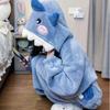 Кигуруми Милая Акула С Капюшоном Коралловый Флис Пижама Женская Одежда для Сна Вечеринка Хэллоуин Карнавал