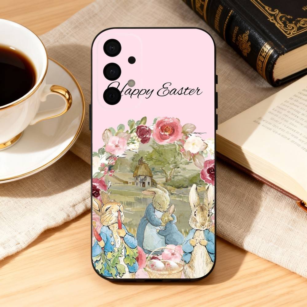 Милый Чехол-Телефон Для Samsung Galaxy A73,A72,A71,A70,A53,A52,A51 С Изображением Кролика Питера, Мягкий Силиконовый Черный Чехол