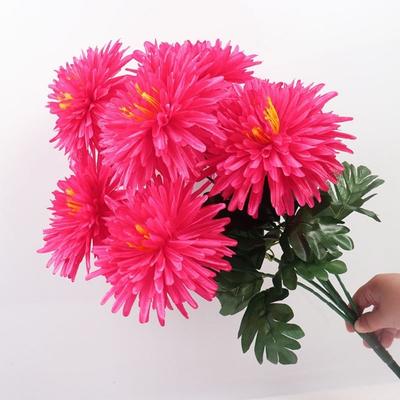 Мода 7 Голов Искусственный Цветок DIY Цветок Цветочная Композиция Искусственные Цветы Шелк Поминальные Принадлежности Букет Хризантем Кладбище