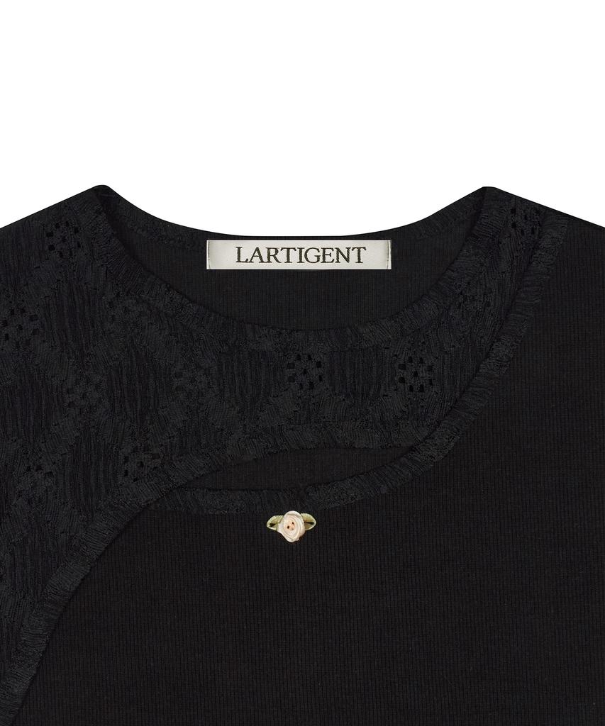 Кружевной топ LARTIGENT L17(черный)