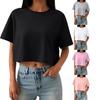 Женские укороченные топы оверсайз спортивные футболки футболки с коротким рукавом повседневная модная одежда