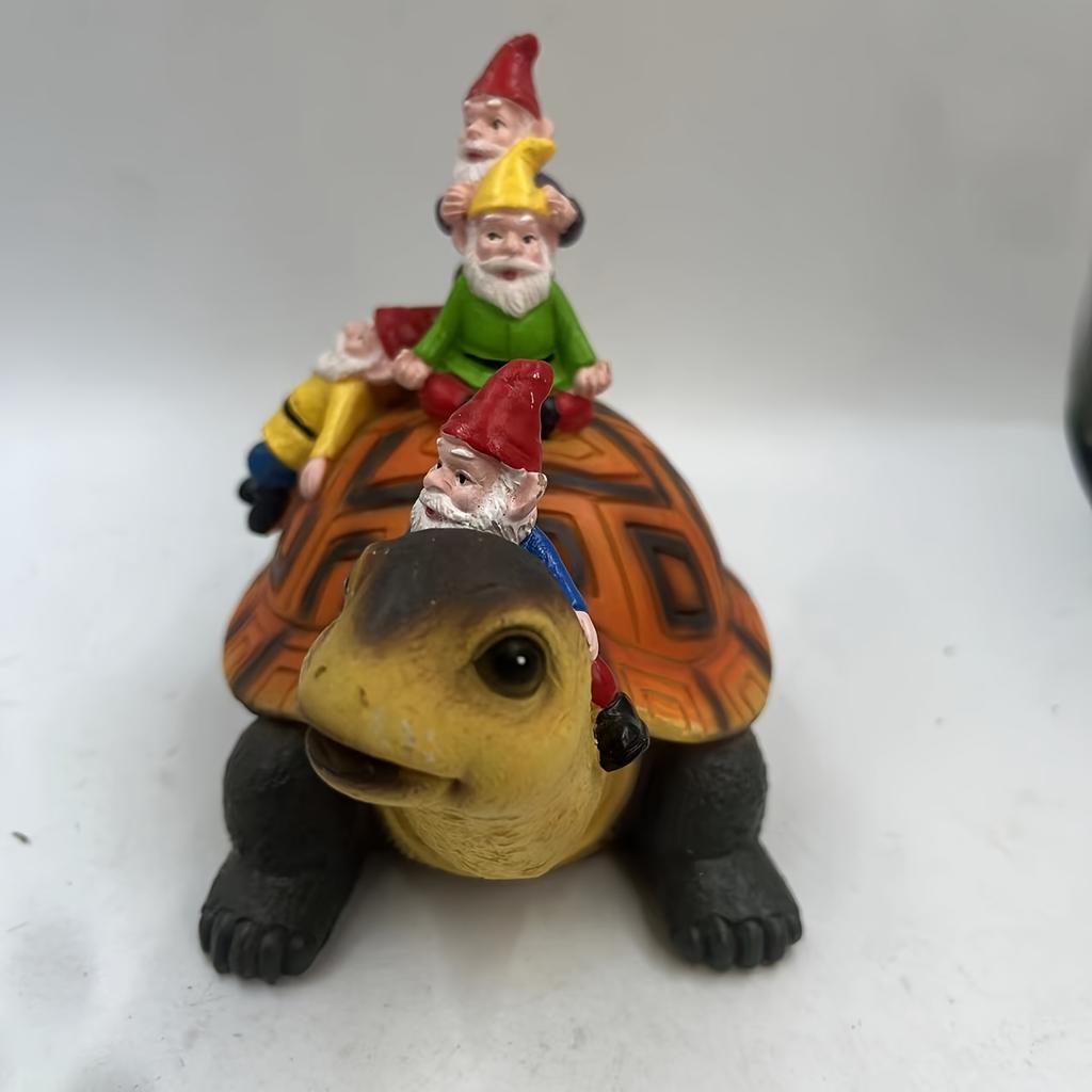 1 шт. Статуя гнома-черепахи, поделки из смолы для сада на открытом воздухе, художественные украшения для сада фей, ландшафтные скульптуры своими руками для сада, для декора дома на лужайке, балконе