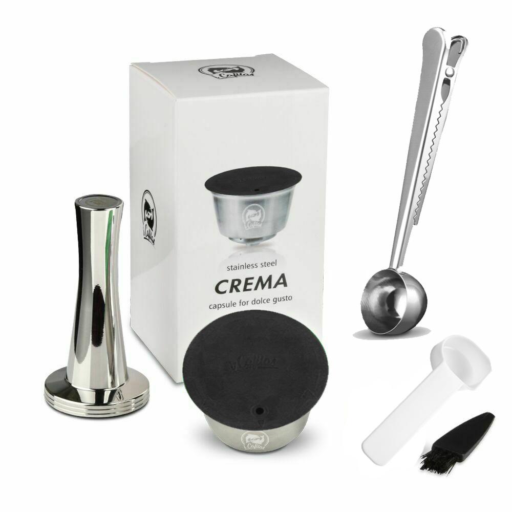 Многоразовая кофейная капсула-чашка, совместимая с Nescafe Dolce Gusto Lumio, с многоразовым фильтром, корпус из нержавеющей стали, крышка оригинального дизайна