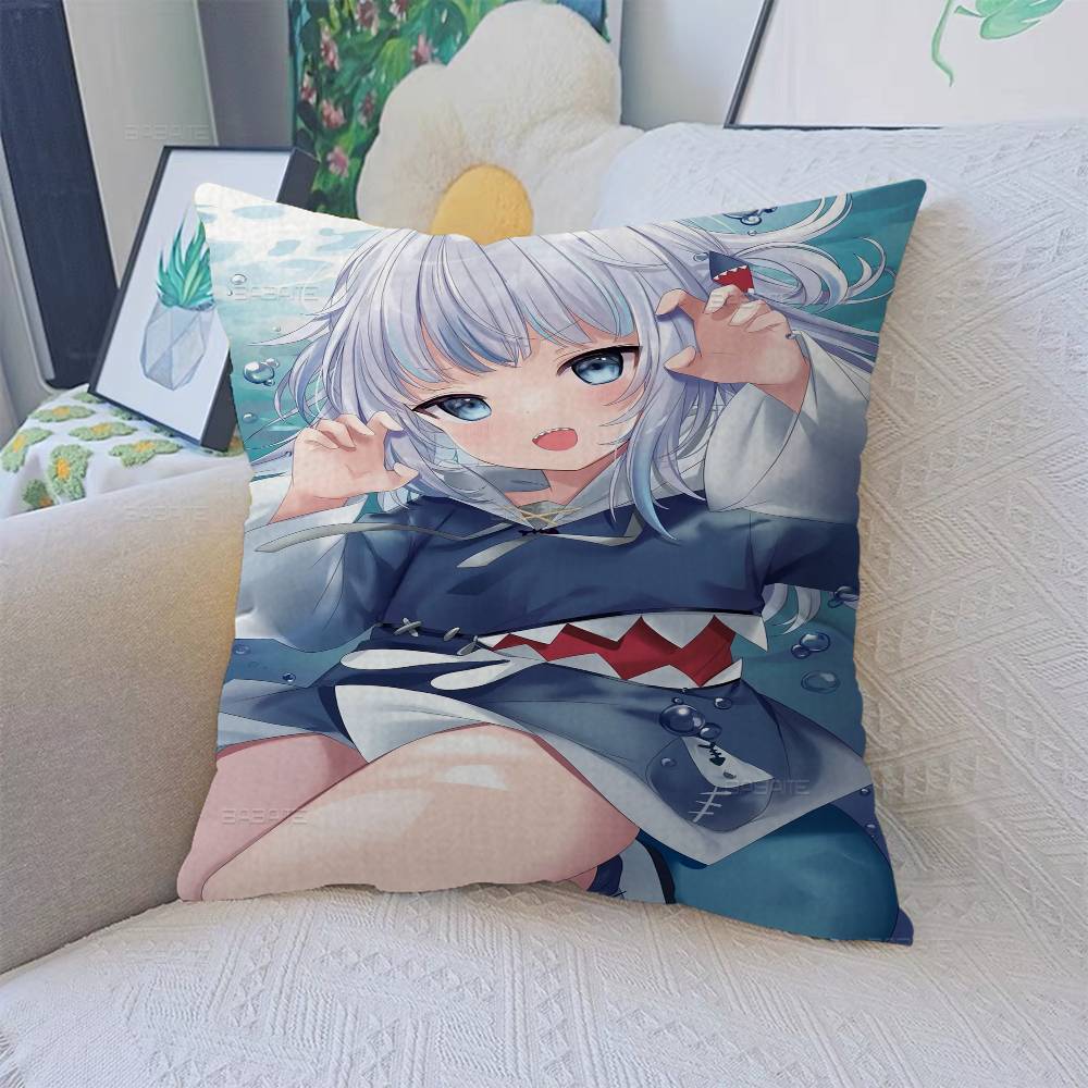 Gawr Gura Kawaii Наволочка Декоративная Наволочка для Подушки Чехол для Подушки с Принтом для Дивана
