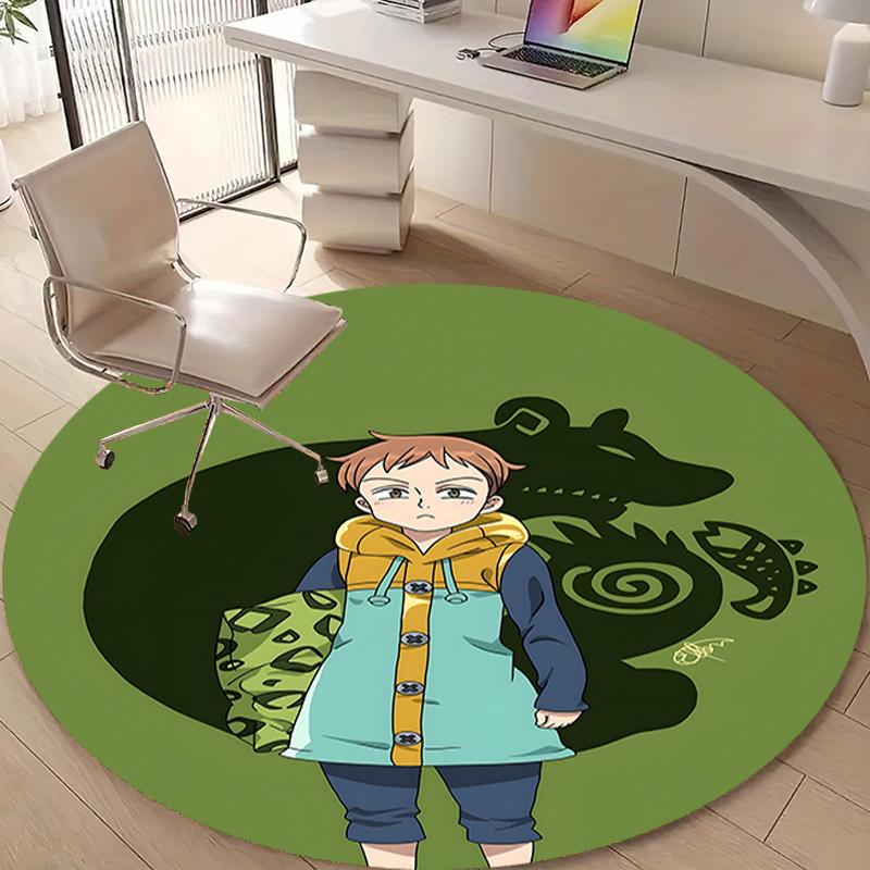 1pc Seven Deadly Sins1 Design Printed Area Round Carpet for Bedroom Living Room Home Decor Rugs Mat Non Slip Mat Rug for Bedside