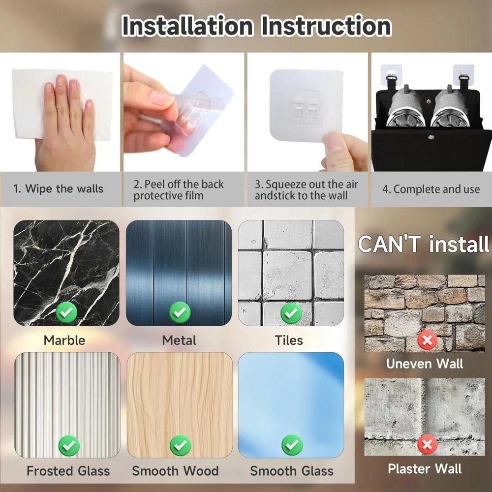 Wall-Mounted Wall Storage Bag Fabric Oxford Cloth RV Door Shoe Rack Hanging Large Capacity Shoe Storage Rack